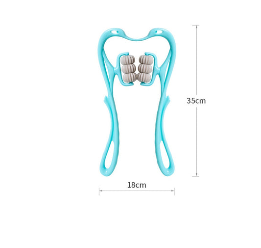 Massageador Cervical Manual Multifuncional de Seis Rolos — Ferramenta de Massagem com Rolo para Alívio e Relaxamento Muscular