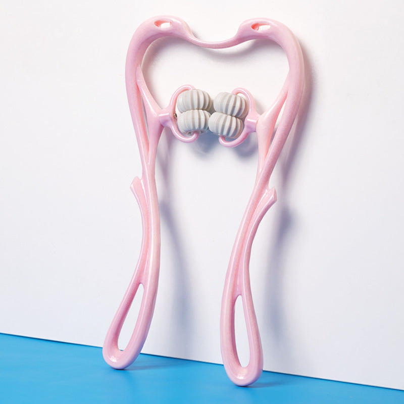 Massageador Cervical Manual Multifuncional de Seis Rolos — Ferramenta de Massagem com Rolo para Alívio e Relaxamento Muscular