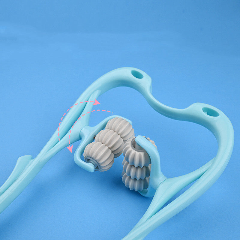 Massageador Cervical Manual Multifuncional de Seis Rolos — Ferramenta de Massagem com Rolo para Alívio e Relaxamento Muscular