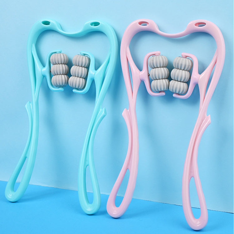 Massageador Cervical Manual Multifuncional de Seis Rolos — Ferramenta de Massagem com Rolo para Alívio e Relaxamento Muscular