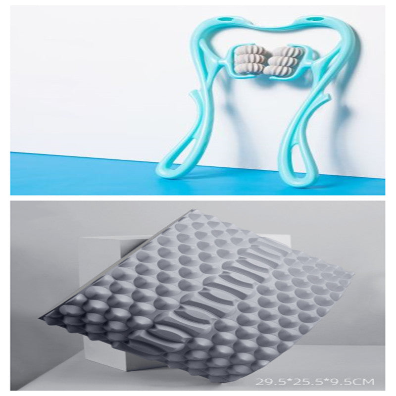 Massageador Cervical Manual Multifuncional de Seis Rolos — Ferramenta de Massagem com Rolo para Alívio e Relaxamento Muscular