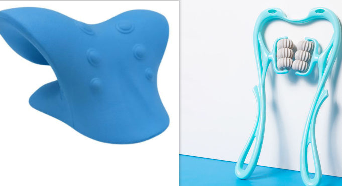 Massageador Cervical Manual Multifuncional de Seis Rolos — Ferramenta de Massagem com Rolo para Alívio e Relaxamento Muscular
