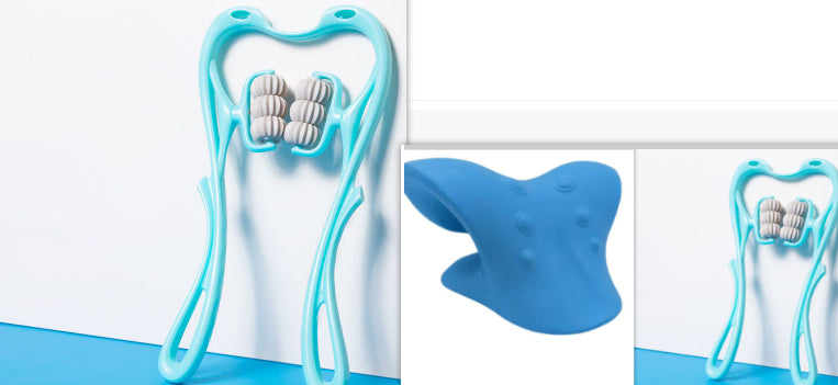 Massageador Cervical Manual Multifuncional de Seis Rolos — Ferramenta de Massagem com Rolo para Alívio e Relaxamento Muscular