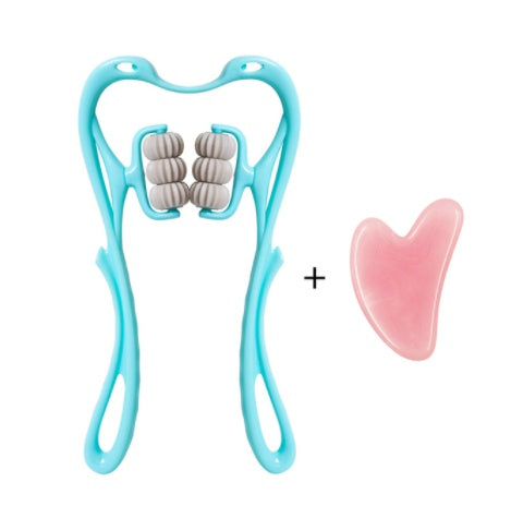 Massageador Cervical Manual Multifuncional de Seis Rolos — Ferramenta de Massagem com Rolo para Alívio e Relaxamento Muscular