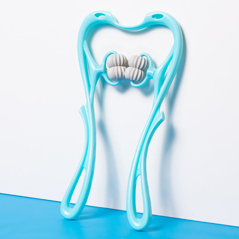 Massageador Cervical Manual Multifuncional de Seis Rolos — Ferramenta de Massagem com Rolo para Alívio e Relaxamento Muscular