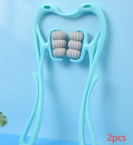 Massageador Cervical Manual Multifuncional de Seis Rolos — Ferramenta de Massagem com Rolo para Alívio e Relaxamento Muscular