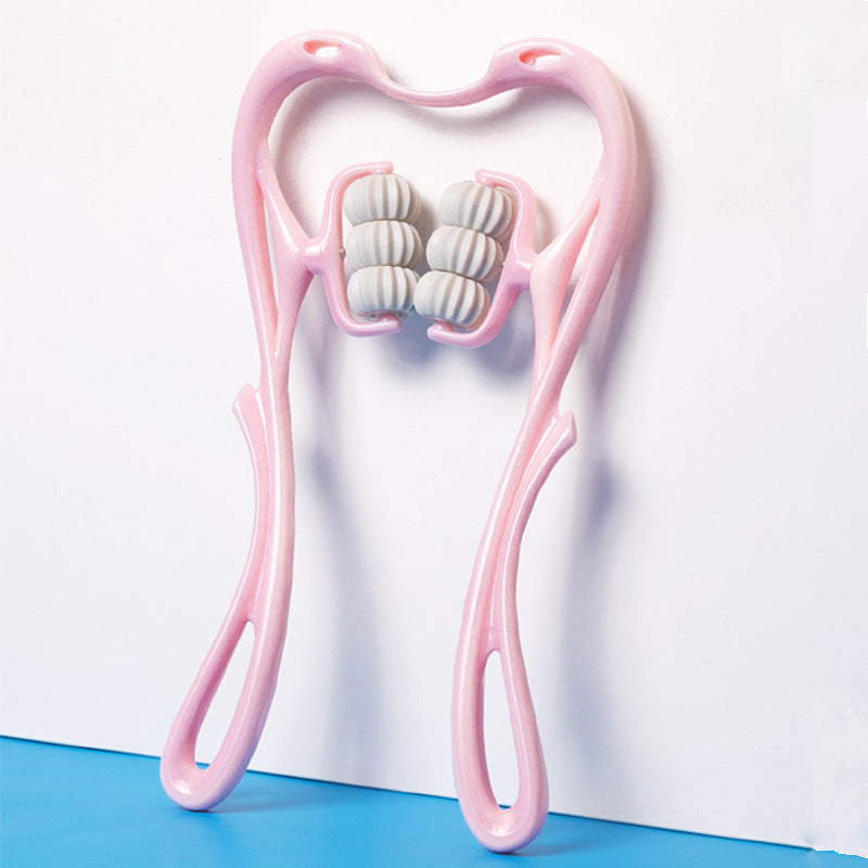 Massageador Cervical Manual Multifuncional de Seis Rolos — Ferramenta de Massagem com Rolo para Alívio e Relaxamento Muscular